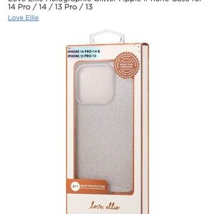 Apple iPhone case for 14 plus/13 Pro max/ 12 Pro Max, Love Ellie Glitter